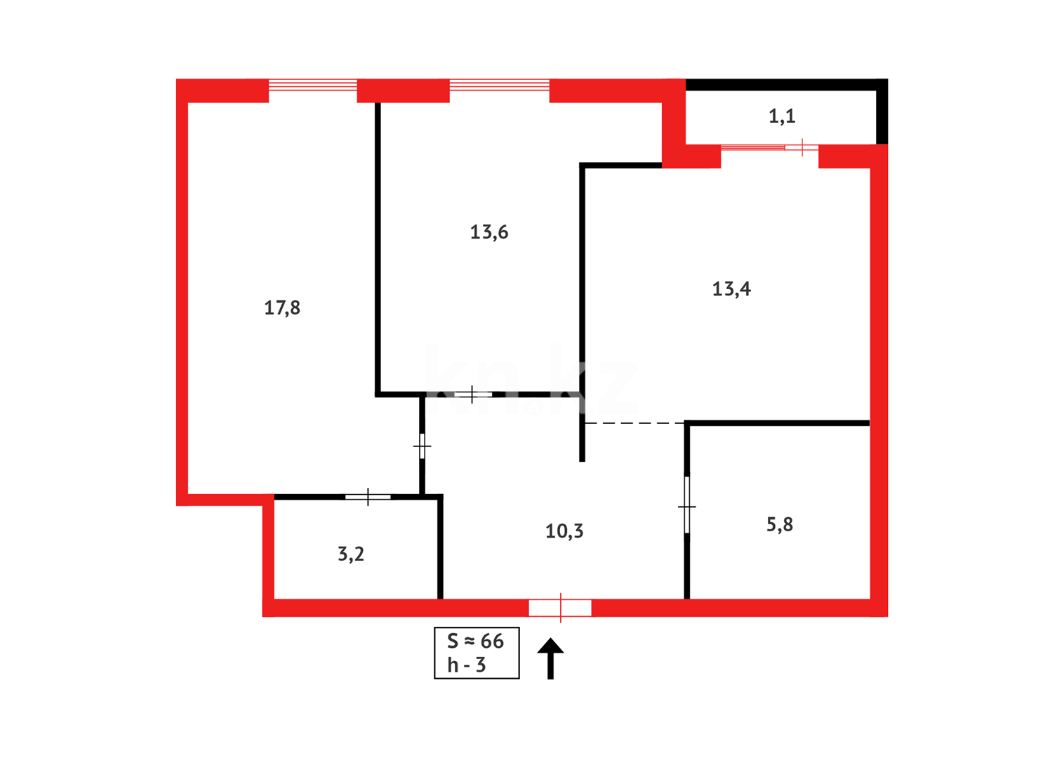 Продажа 2-комнатной квартиры, 66 м² в Караганде - фото 23