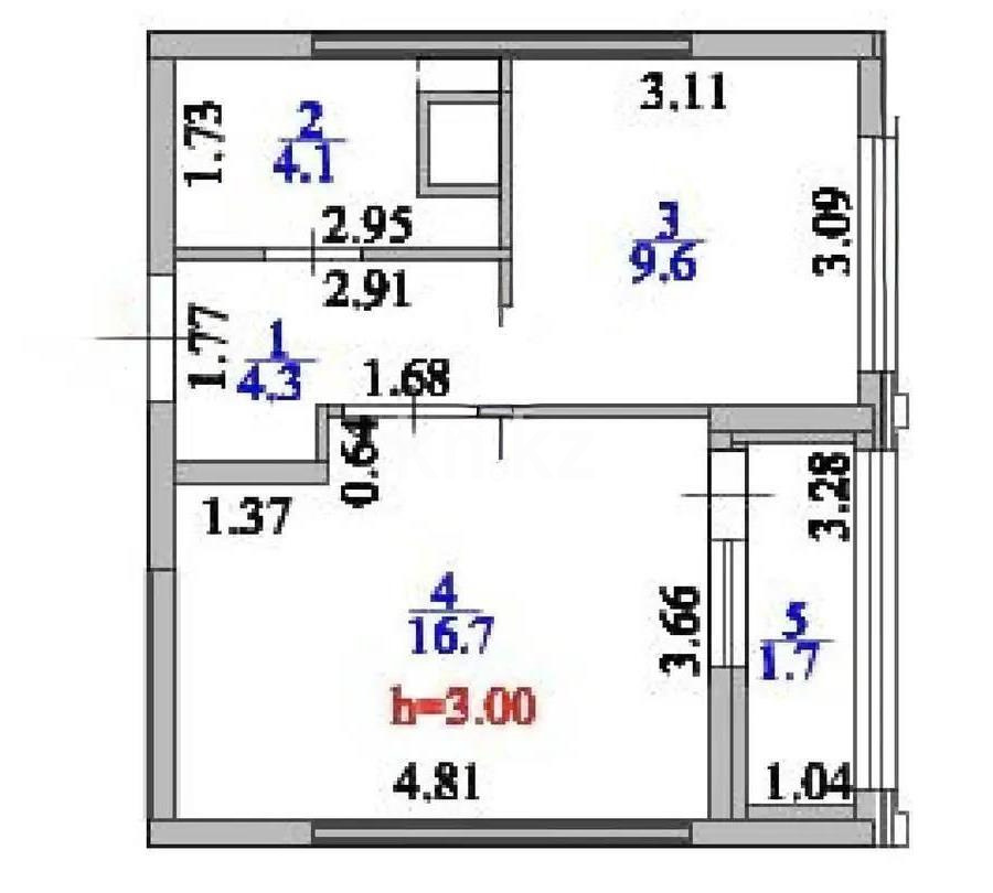 Продажа 1-комнатной квартиры, 37.11 м² в Астане