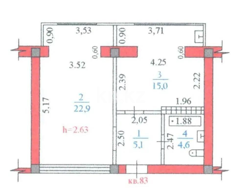 Продажа 1-комнатной квартиры, 47.6 м² в Алматы - фото 3