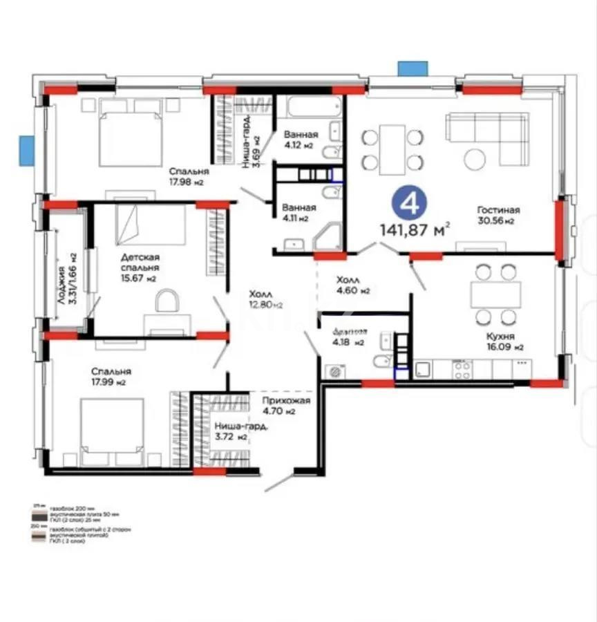 Продажа 4-комнатной квартиры, 142 м², ул. Е-899, дом  3 в Астане - фото 6