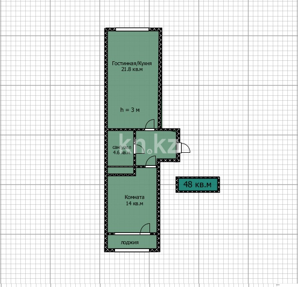 Продажа 2-комнатной квартиры, 48 м² в Астане - фото 2