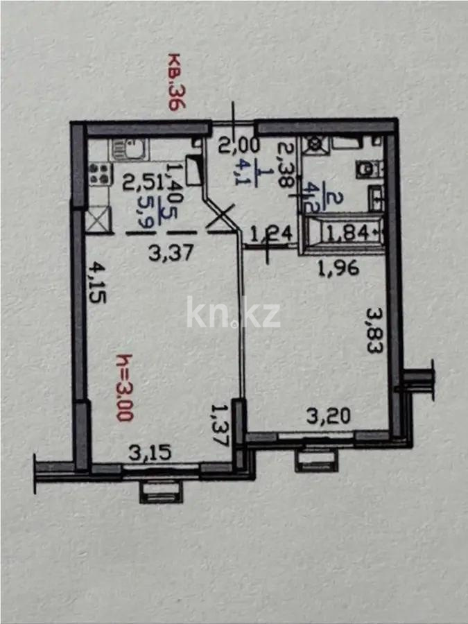 Продажа 2-комнатной квартиры, 43.2 м² в Алматы - фото 6