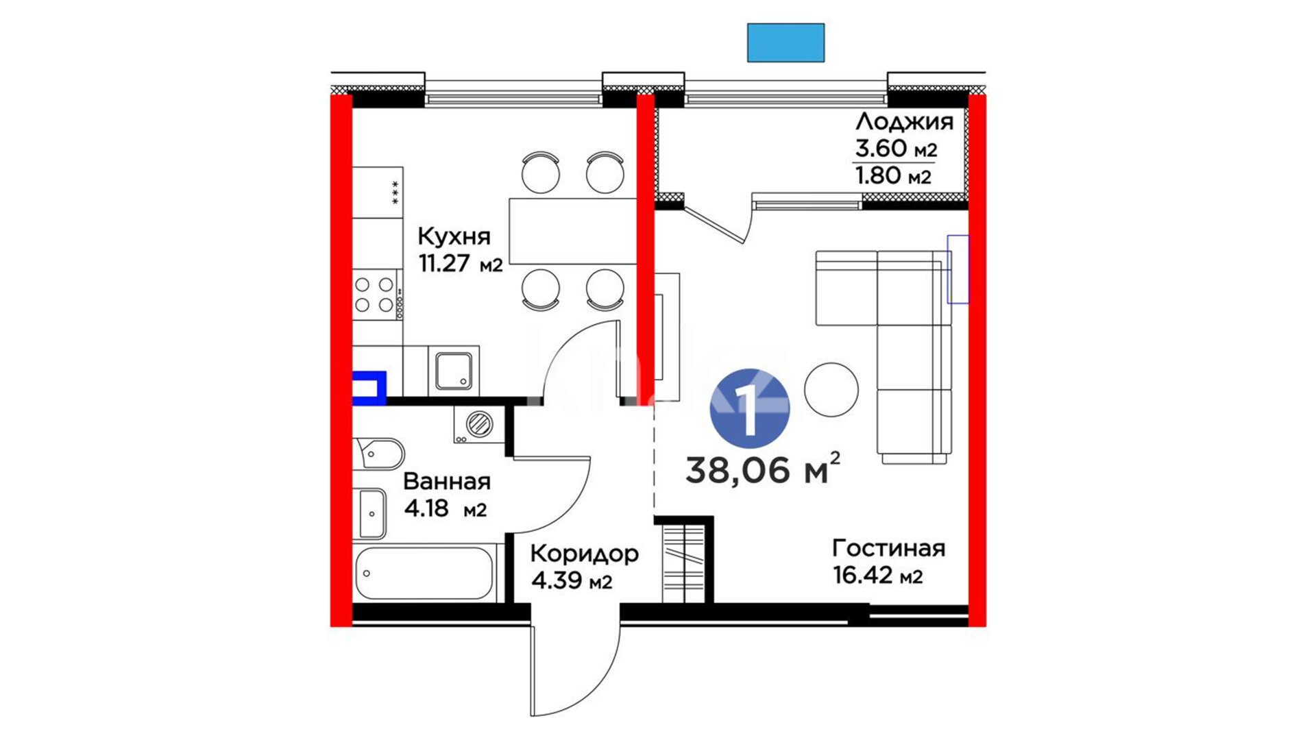 ЖК Arena City. Life, 1-комнатная, цена 31 209 200 ₸, 820 000 ₸&nbsp;/&nbsp;м²