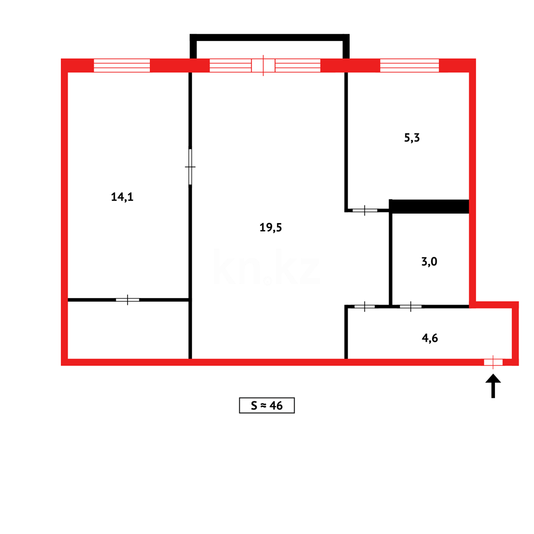 Продажа 2-комнатной квартиры, 46 м², пр. Момышулы в Темиртау - фото 16