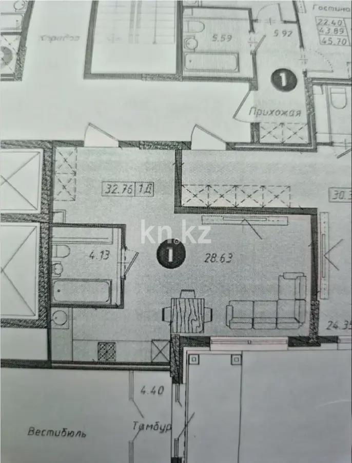 Продажа 1-комнатной квартиры, 33 м², ул. Байтурсынова, дом  16 стр в Астане