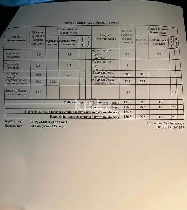 Продажа 4-комнатной квартиры, 137 м², ул. Жошы хана, дом  14/1 в Астане - фото 2
