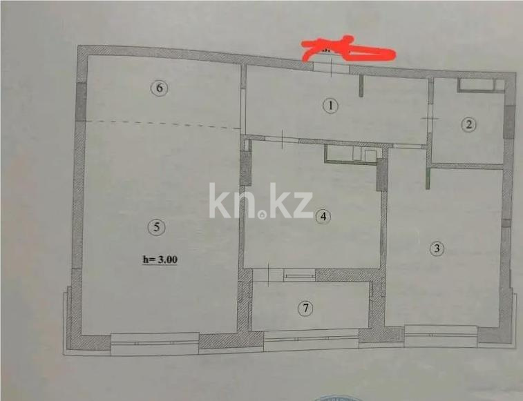 Продажа 3-комнатной квартиры, 65.1 м², ул. Казыбек би, дом  41/1 в Астане