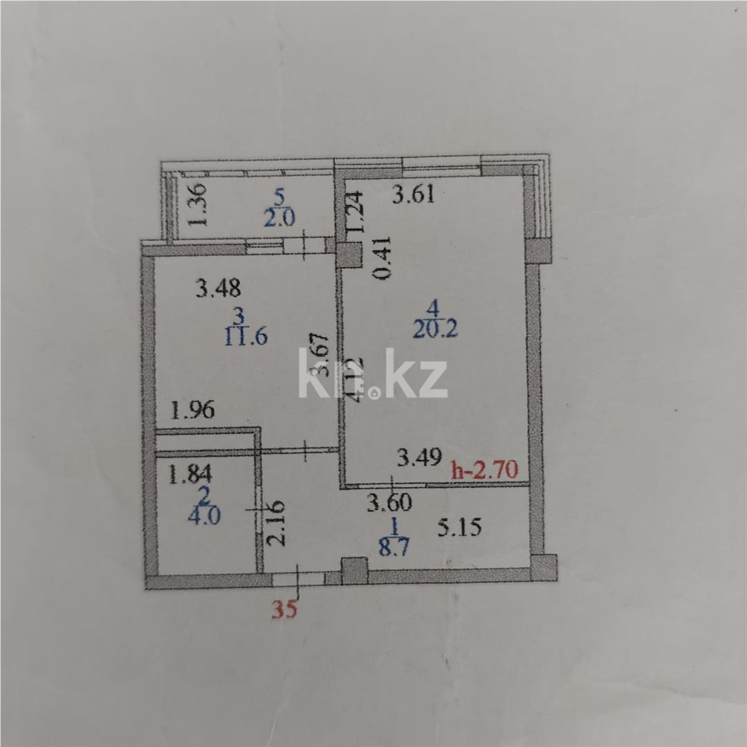 Продажа 1-комнатной квартиры, 46.5 м² в Астане - фото 12