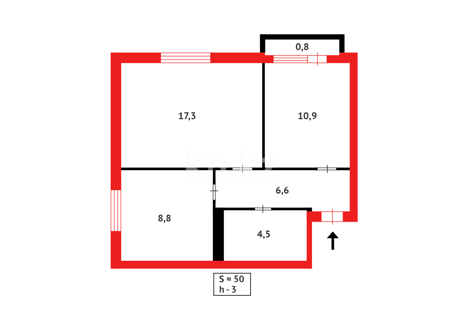 Продажа 2-комнатной квартиры, 50 м² в Астане - фото 9