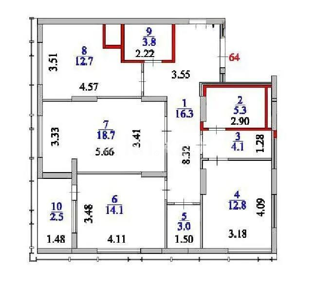 Продажа 3-комнатной квартиры, 93.3 м² в Астане