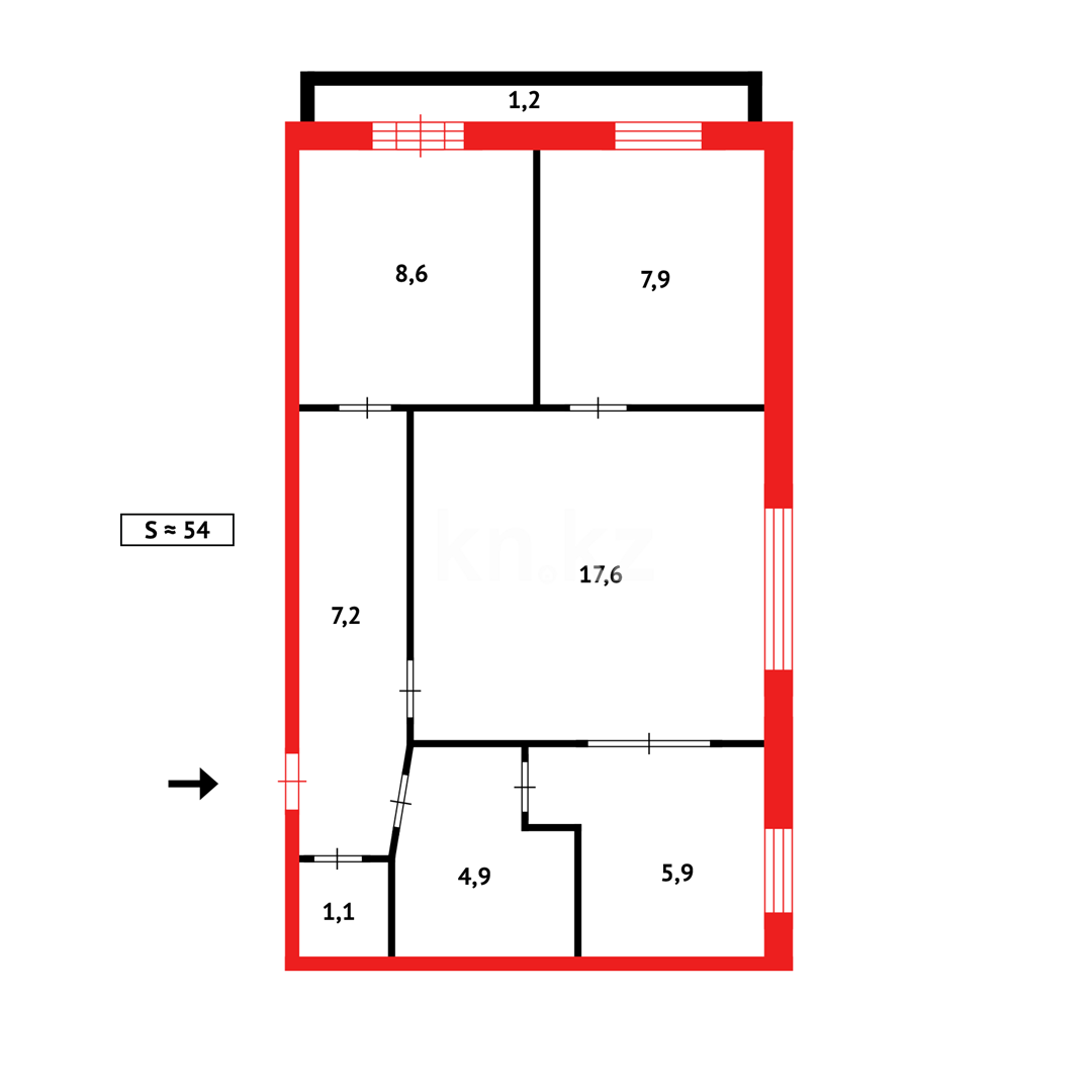 Продажа 3-комнатной квартиры, 53 м² в Темиртау - фото 14