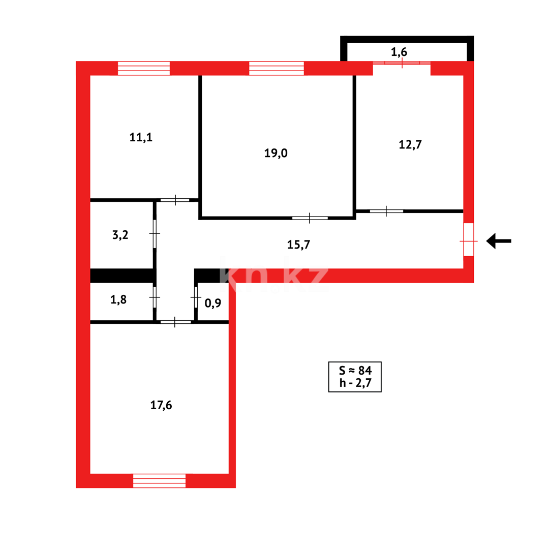 Продажа 3-комнатной квартиры, 83 м² в Караганде - фото 8