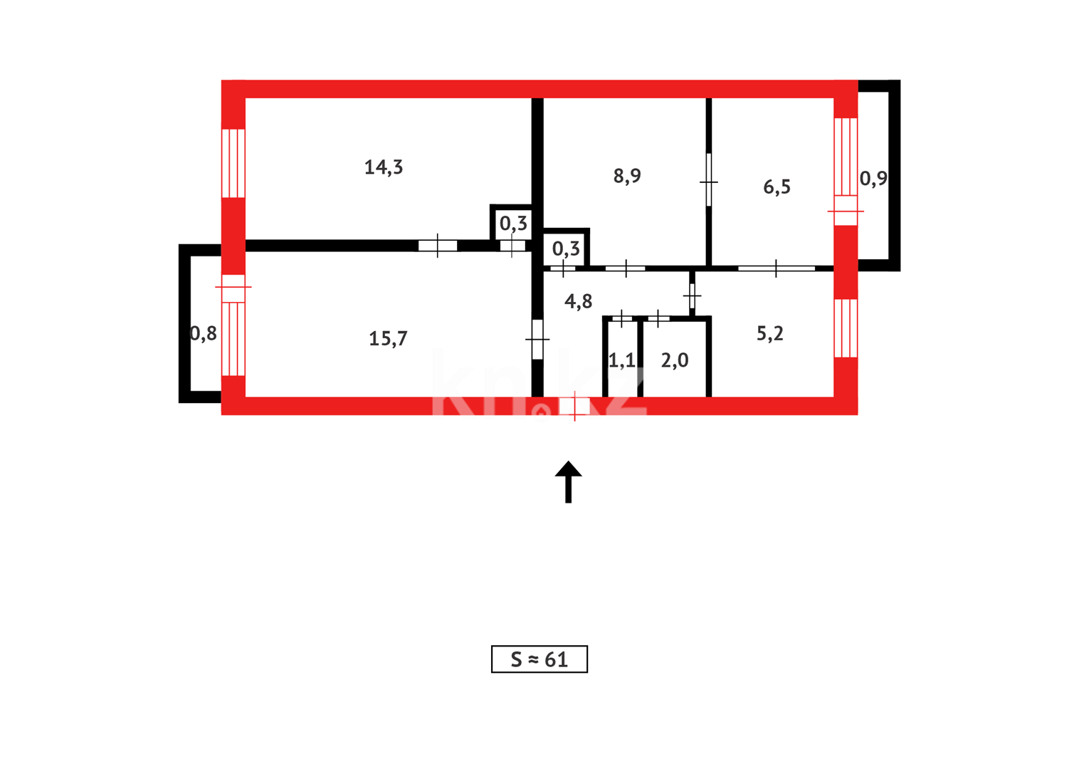 Продажа 3-комнатной квартиры, 60 м² в Абае - фото 8