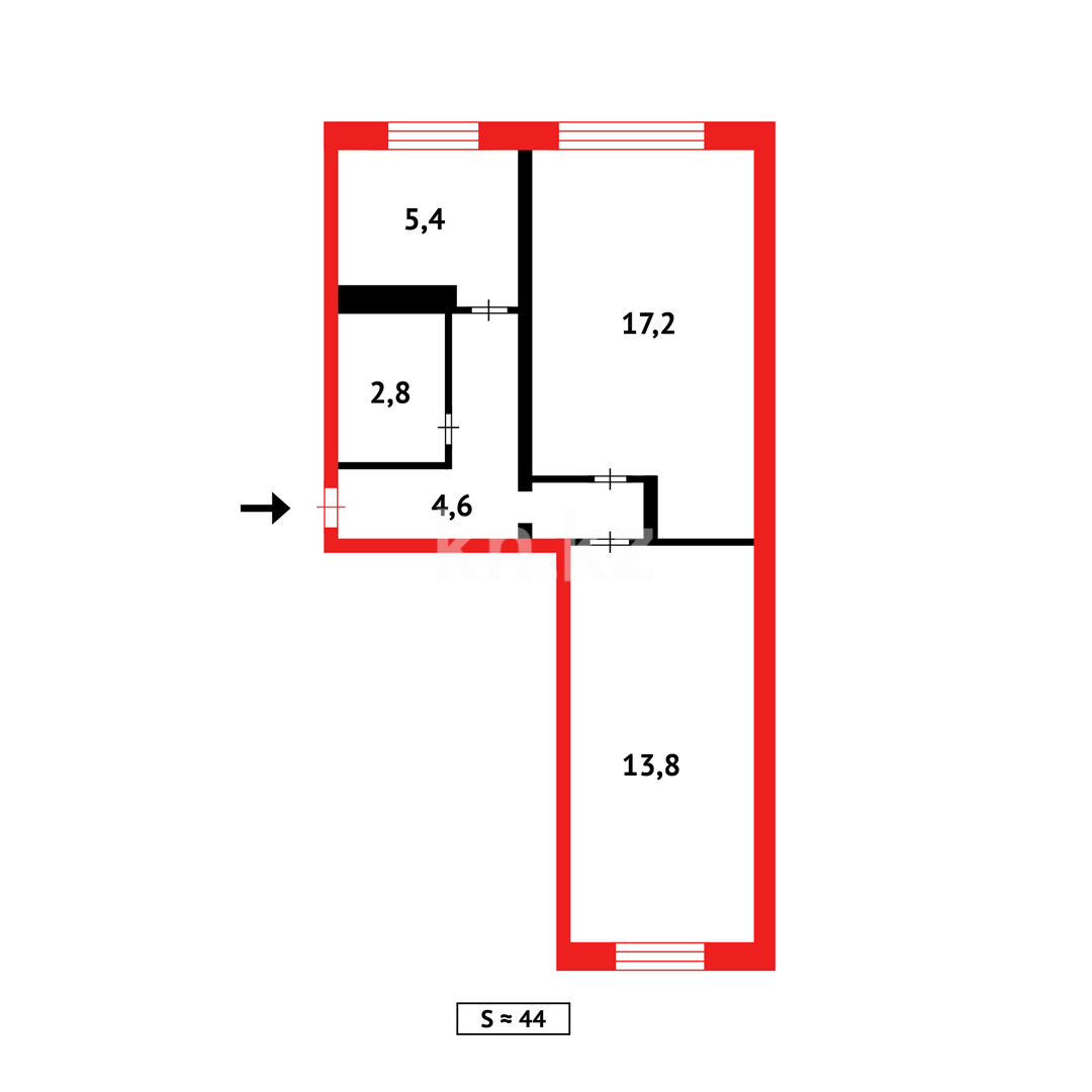 Продажа 2-комнатной квартиры, 44 м², пр. Мира в Темиртау - фото 11