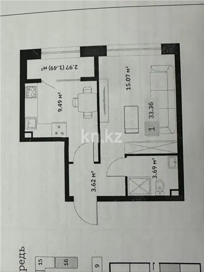 Продажа 1-комнатной квартиры, 34 м² в Алматы - фото 5