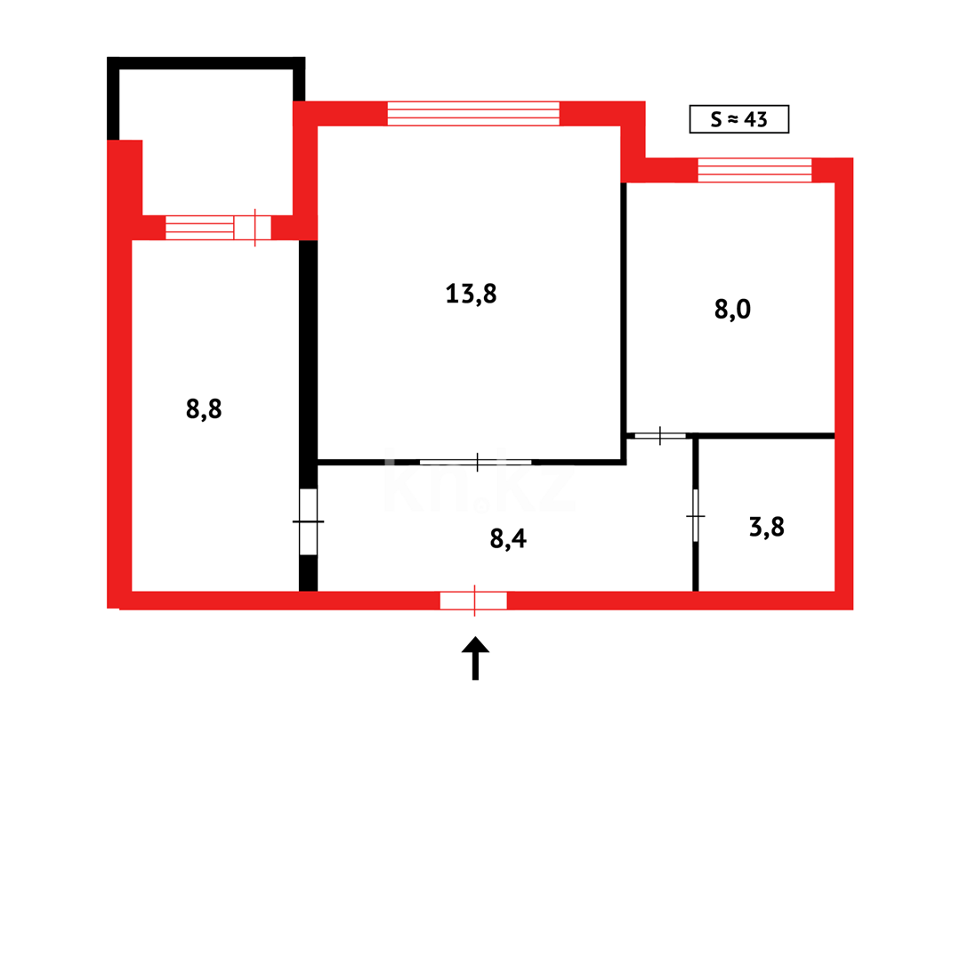 Продажа 2-комнатной квартиры, 46 м² в Караганде - фото 9