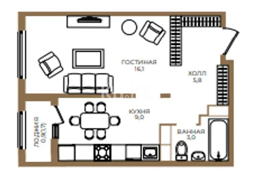 Продажа 1-комнатной квартиры, 35 м² в Алматы