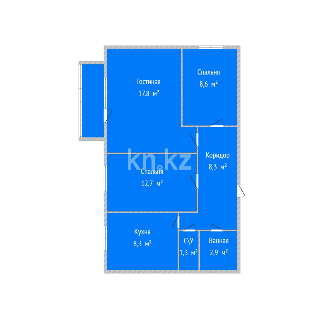 Продажа 3-комнатной квартиры, 60 м² в Костанае - фото 2