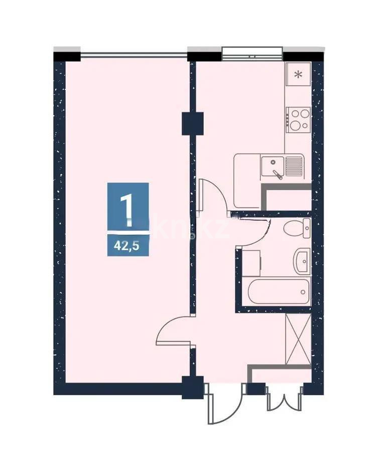 Продажа 1-комнатной квартиры, 42.5 м² в Алматы