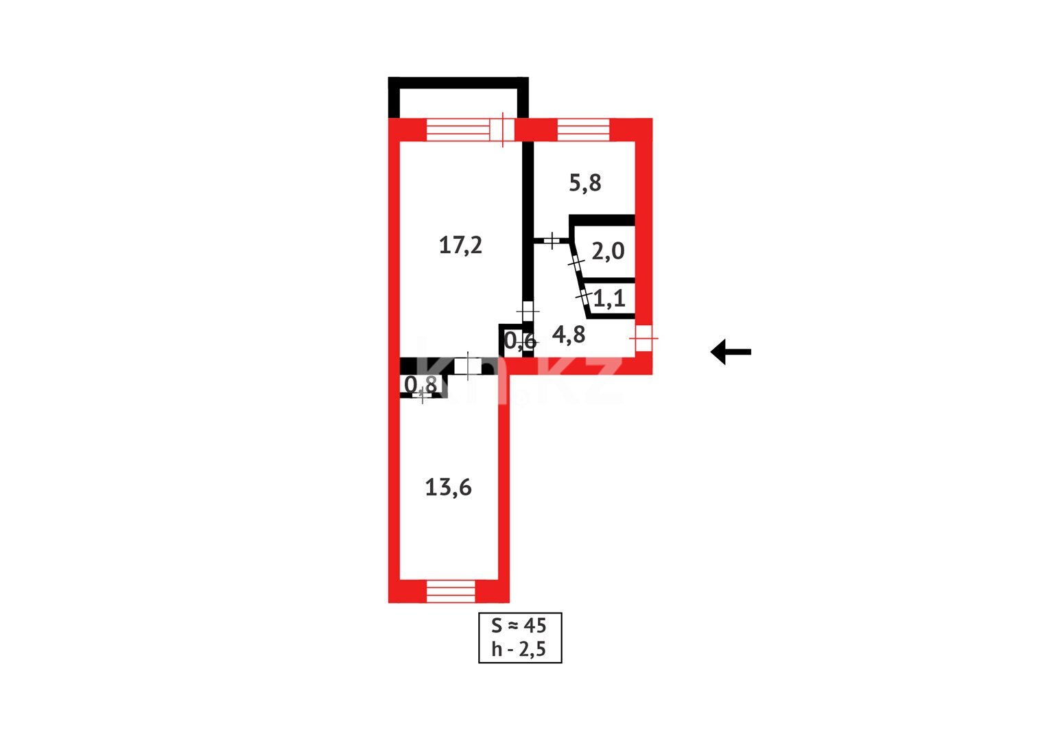 Продажа 2-комнатной квартиры, 45 м² в Абае - фото 7