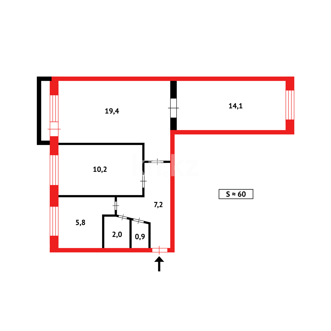 Продажа 3-комнатной квартиры, 60 м² в Караганде - фото 15