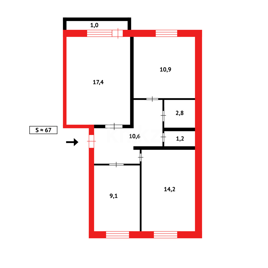 Продажа 3-комнатной квартиры, 67 м² в Темиртау - фото 16