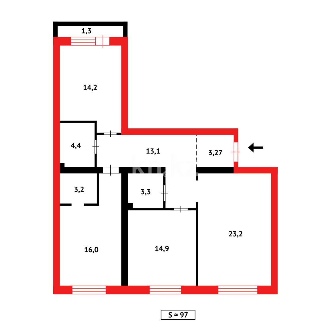 Продажа 3-комнатной квартиры, 97 м² в Астане - фото 8