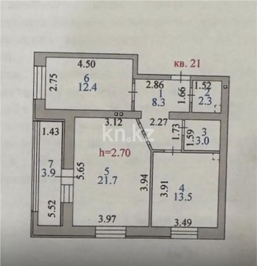 Продажа 2-комнатной квартиры, 65.1 м², ул. Байтурсынова, дом  43 в Астане - фото 6