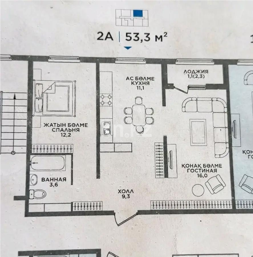 Продажа 3-комнатной квартиры, 54 м² в Алматы
