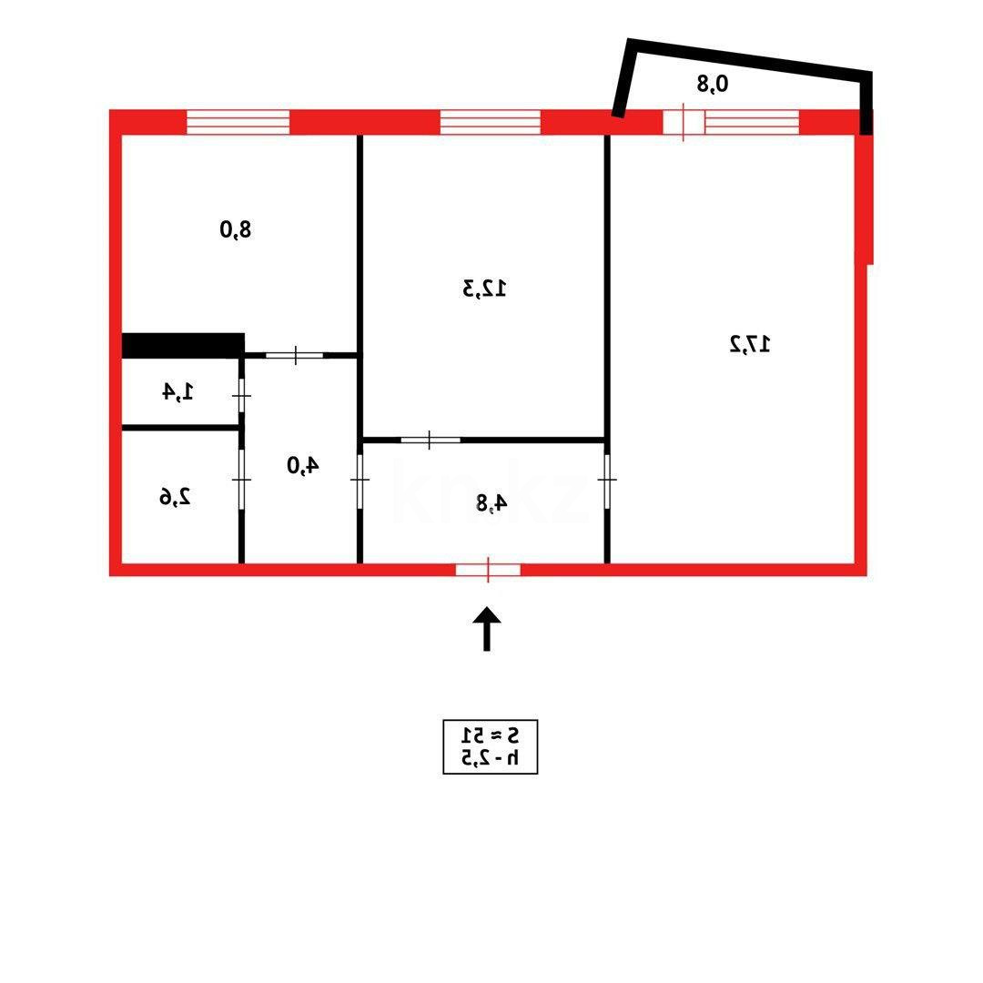 Продажа 2-комнатной квартиры, 53 м² в Темиртау - фото 12