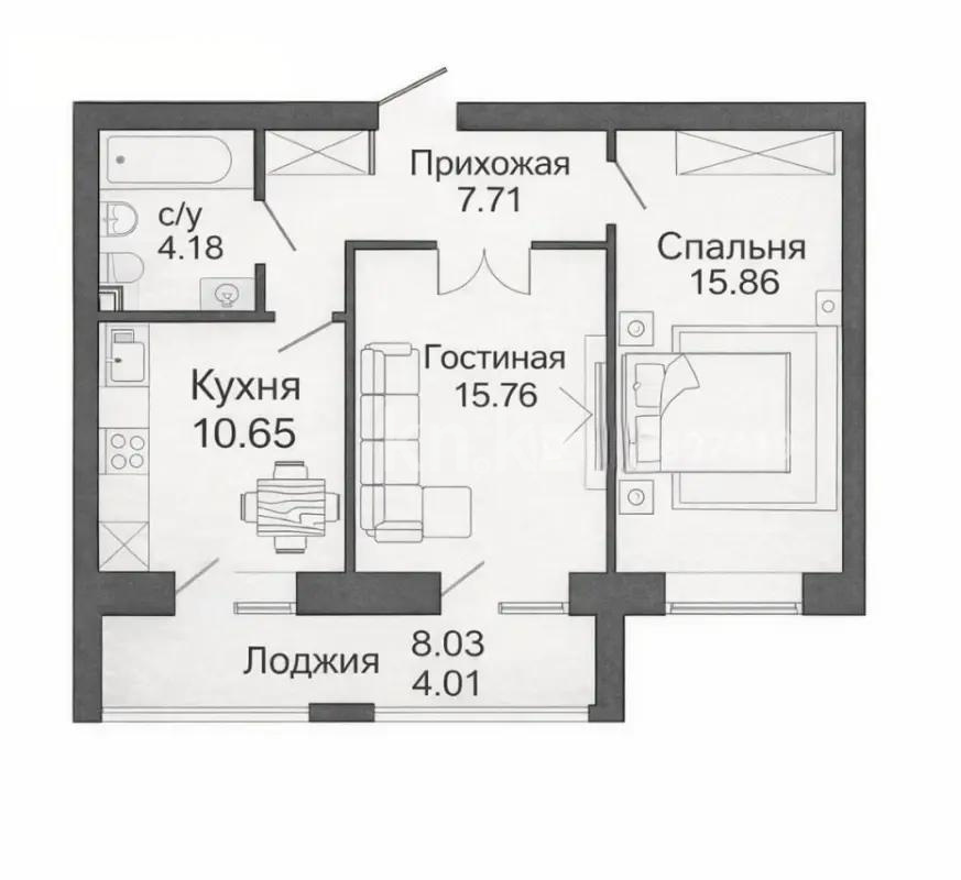 Продажа 2-комнатной квартиры, 58 м² в Астане - фото 6