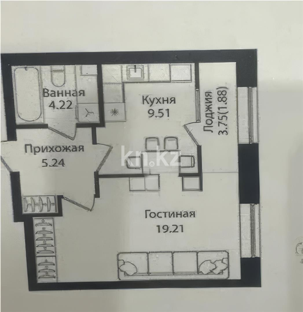 Продажа 1-комнатной квартиры, 40.6 м² в Астане