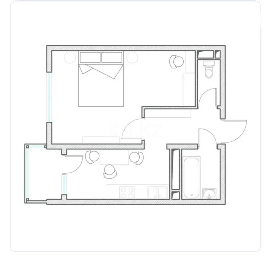 Продажа 1-комнатной квартиры, 40.58 м², ул. Алтын орда, дом  7/1а в Алматы