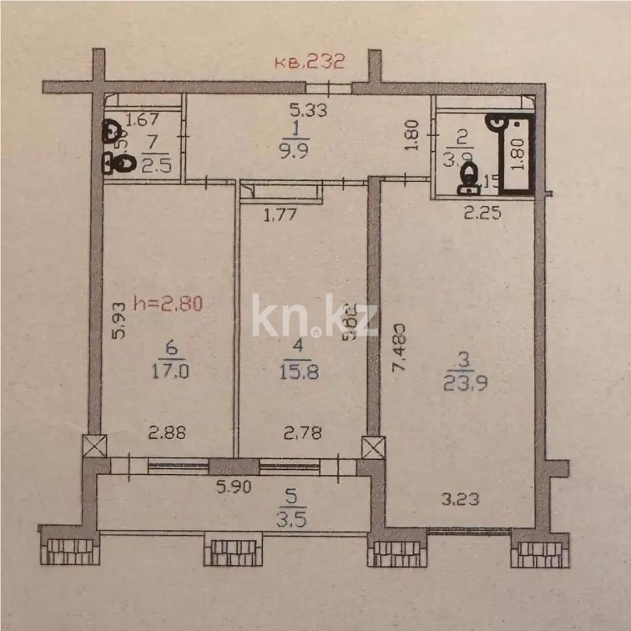 Продажа 2-комнатной квартиры, 76.5 м² в Алматы - фото 7