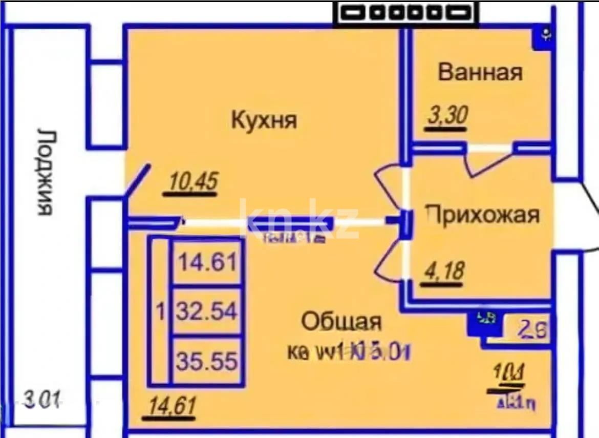 Продажа 1-комнатной квартиры, 35.55 м² в Астане - фото 5