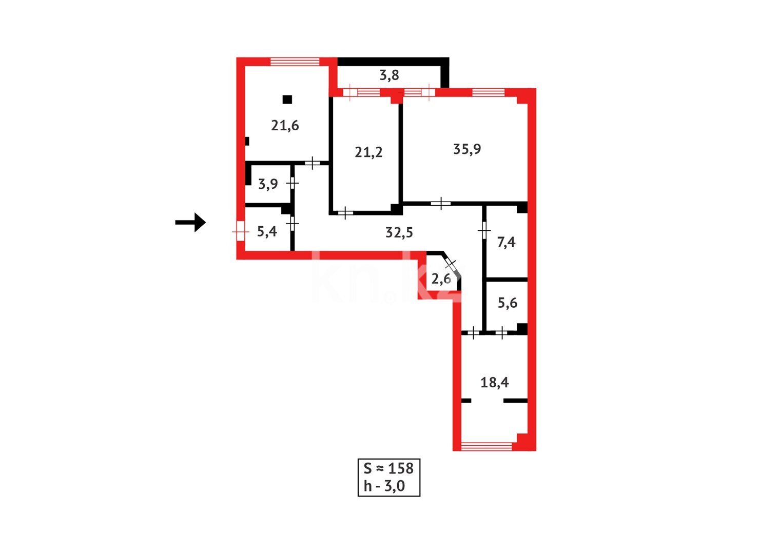 Продажа 3-комнатной квартиры, 158 м² в Караганде - фото 35