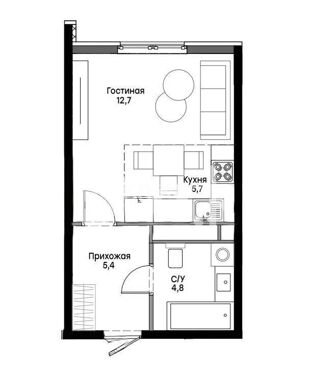 Продажа 1-комнатной квартиры, 28.6 м² в Алматы
