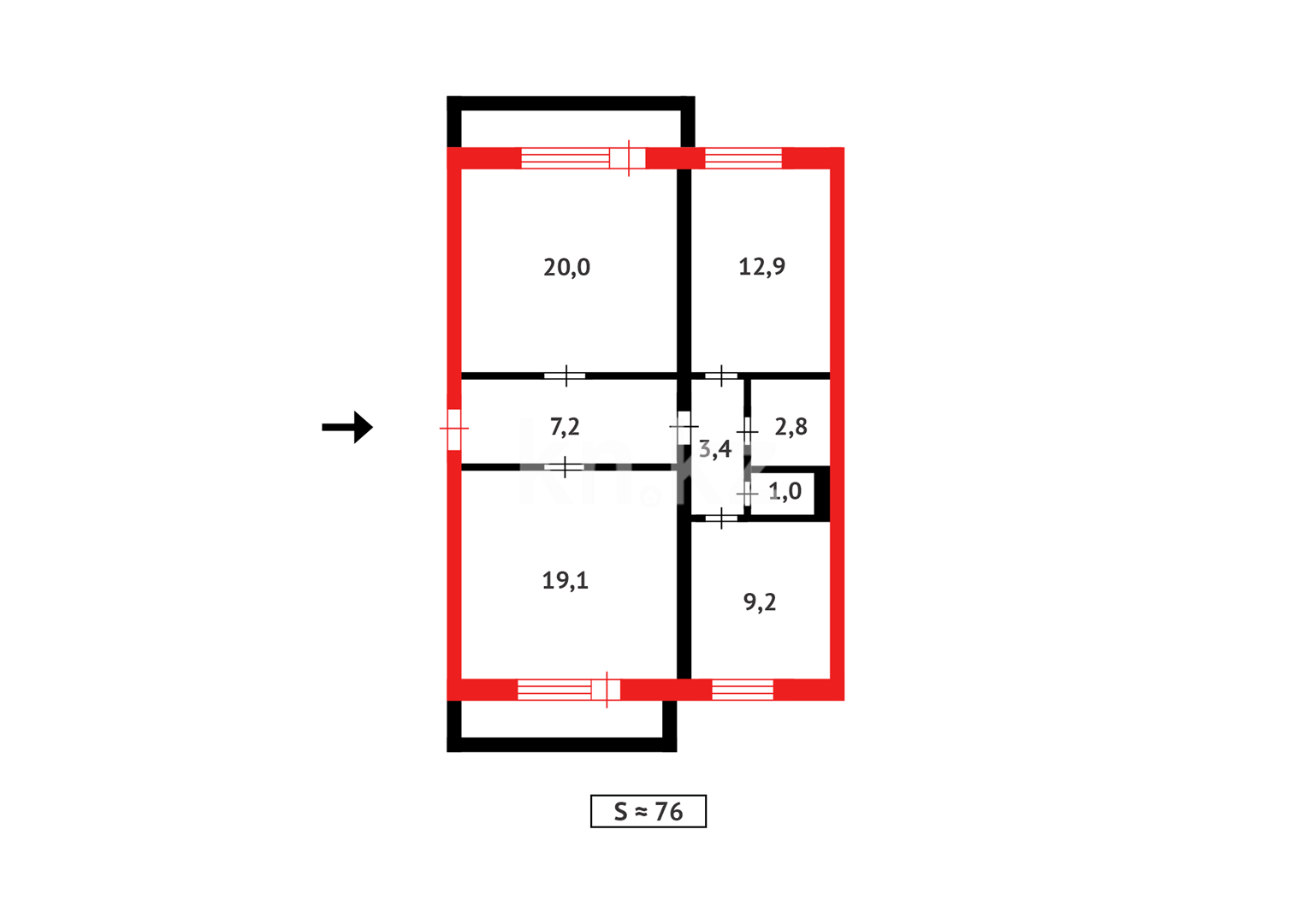 Продажа 3-комнатной квартиры, 75 м² в Абае - фото 4