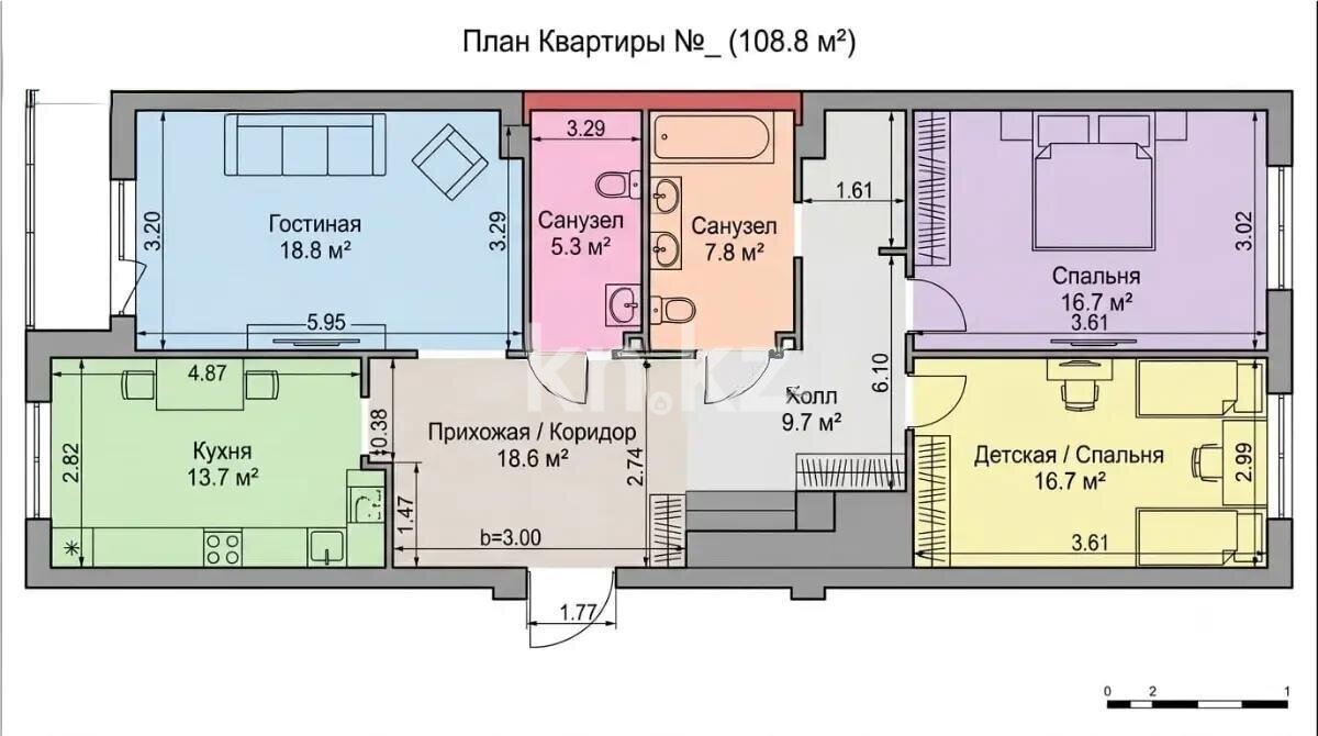 Продажа 3-комнатной квартиры, 109 м² в Астане - фото 5
