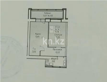 Продажа 1-комнатной квартиры, 33.4 м², ул. А-52, дом  8 в Астане