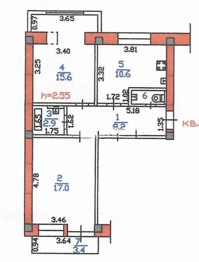 Продажа 2-комнатной квартиры, 59.2 м², ул. Наурызбай батыра, дом  23 в Алматы - фото 5
