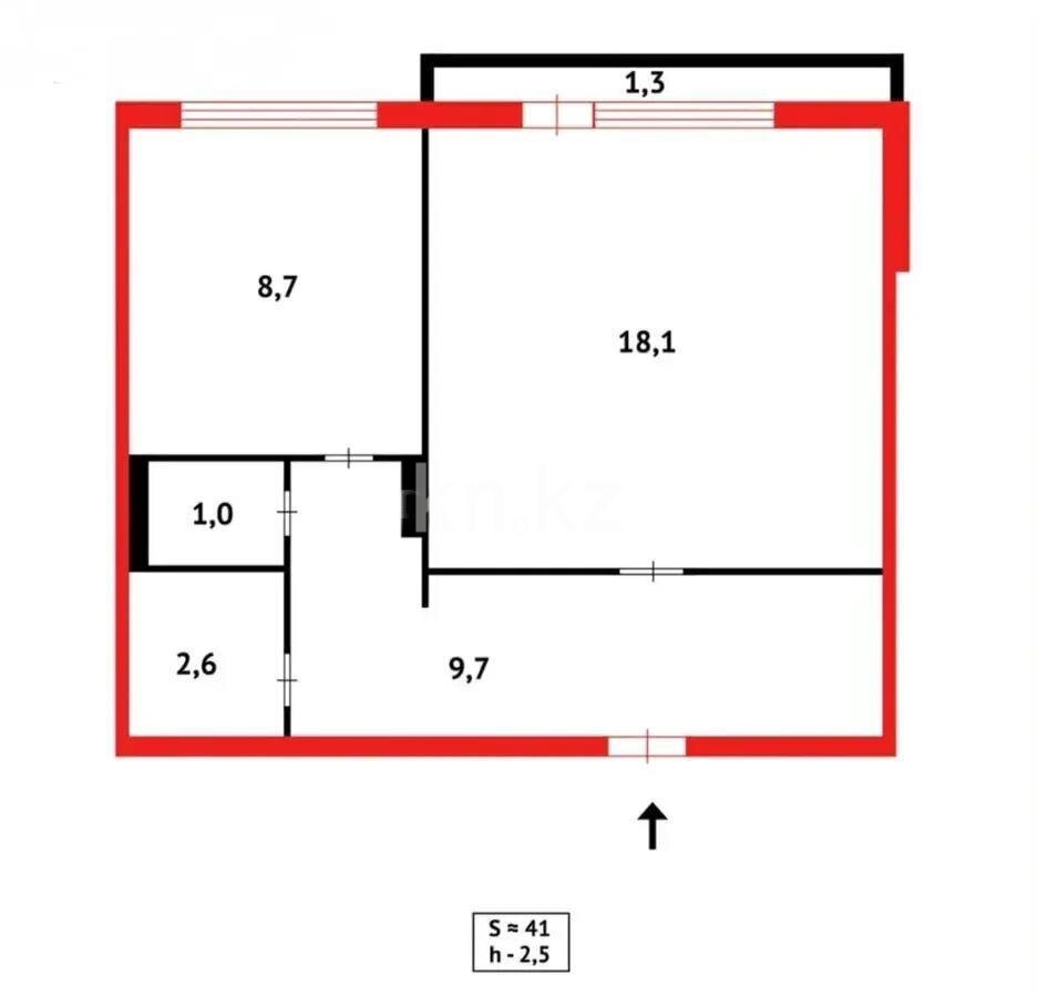 Продажа 1-комнатной квартиры, 42 м² в Караганде