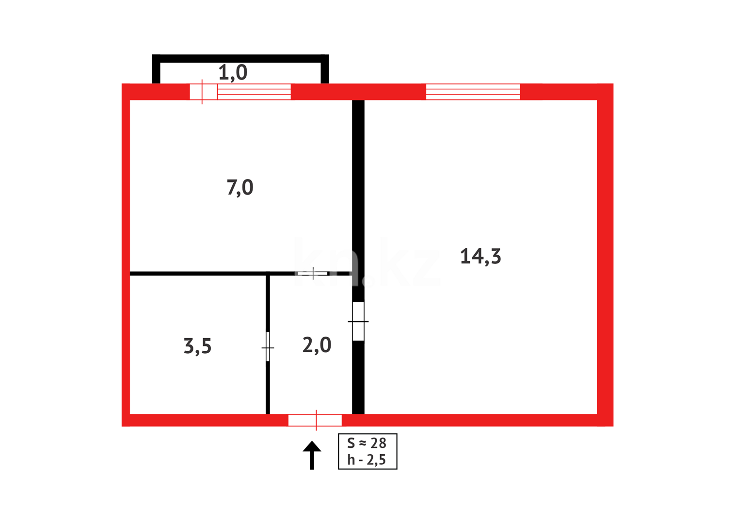 Продажа 1-комнатной квартиры, 27 м² в Караганде - фото 10