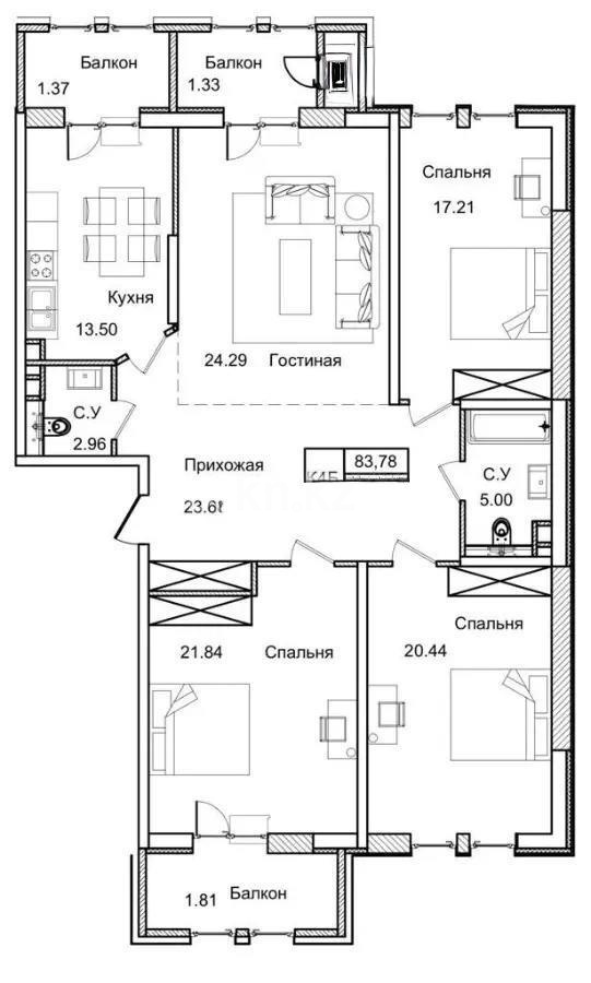 Продажа 4-комнатной квартиры, 137.4 м², ул. Салыкова, дом  132/4 в Алматы