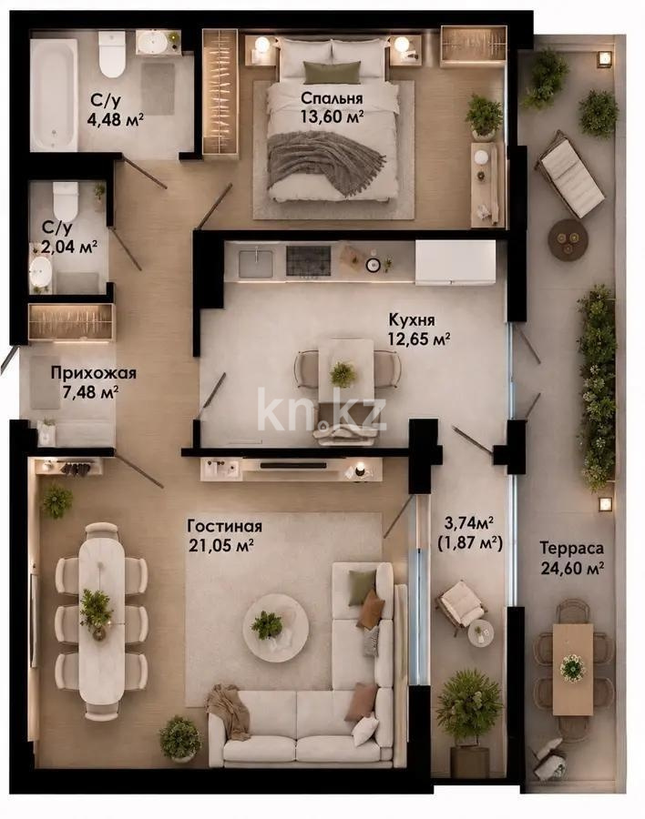 Продажа 3-комнатной квартиры, 76.2 м² в Алматы