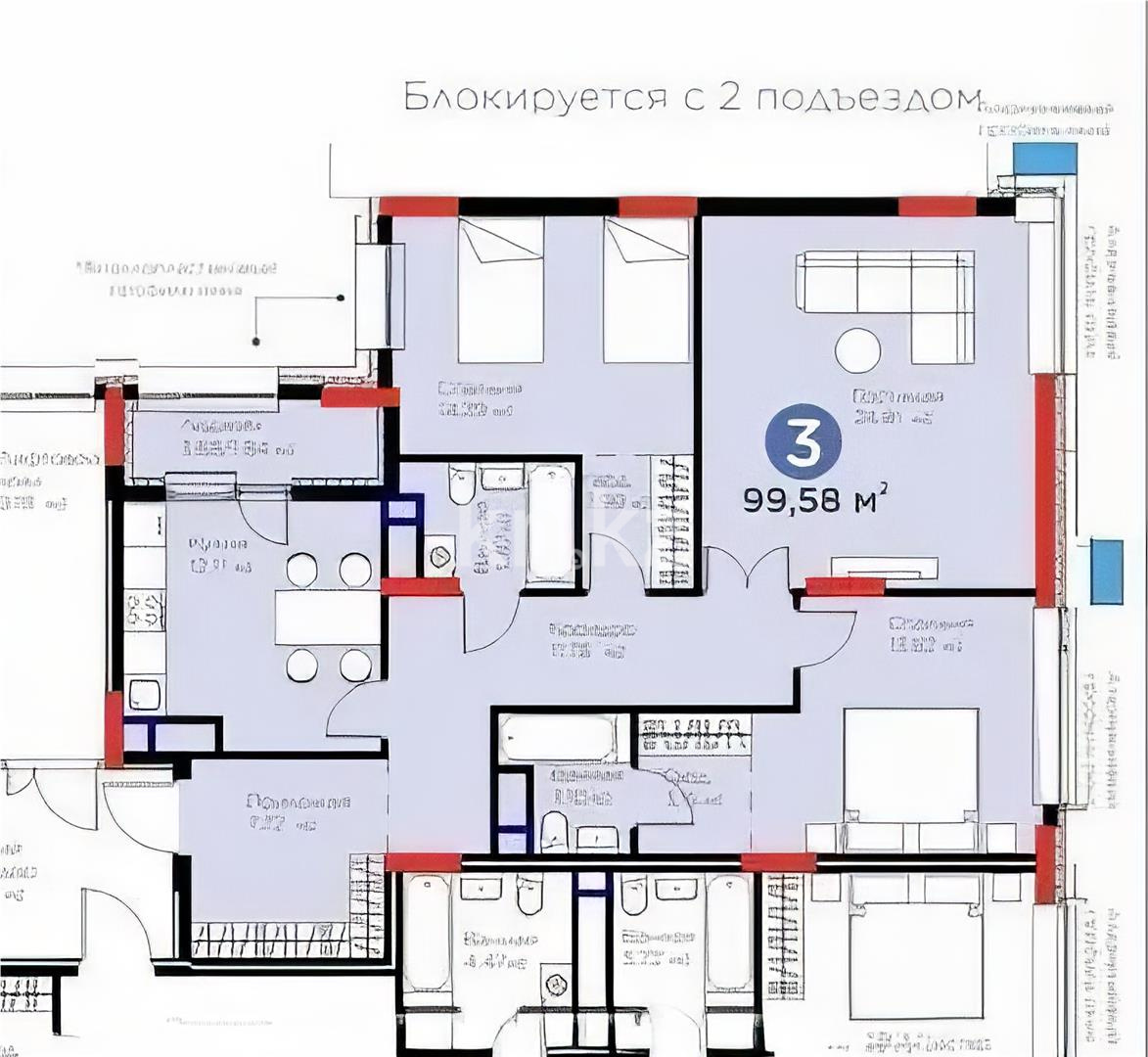 Продажа 6-комнатной квартиры, 205 м² в Астане