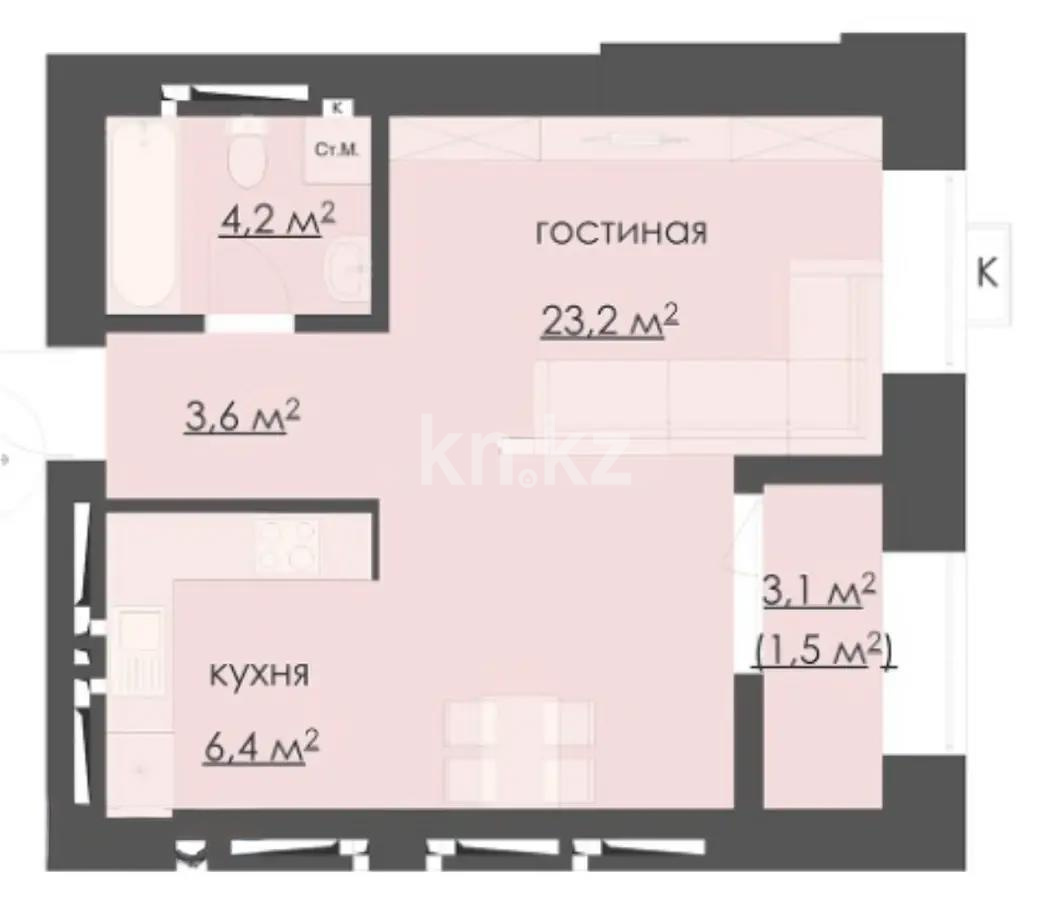 Продажа 2-комнатной квартиры, 40 м², 067 учетный квартал, дом  участок 502 в Караганде - фото 2