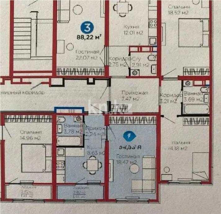 Продажа 1-комнатной квартиры, 34.53 м², ул. Е-908, дом  23 стр в Астане