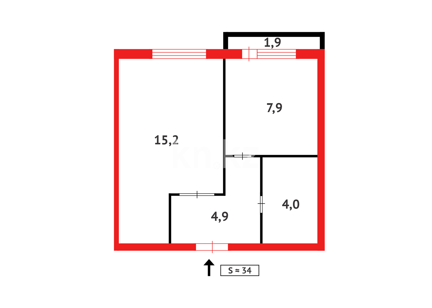 Продажа 1-комнатной квартиры, 34 м² в Астане - фото 12