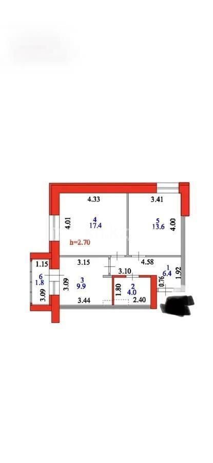 Продажа 2-комнатной квартиры, 53.1 м², ул. Култегин, дом  2 в Астане - фото 3